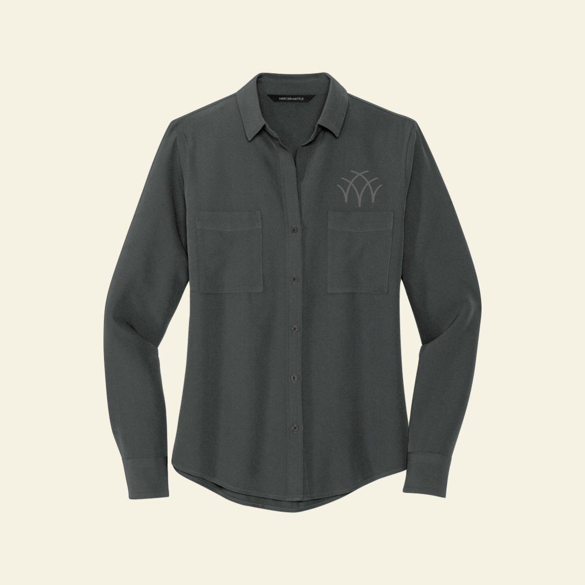 Aspen Group Mercer+Mettle® Women's Stretch Crepe Long Sleeve Camp Blouse
