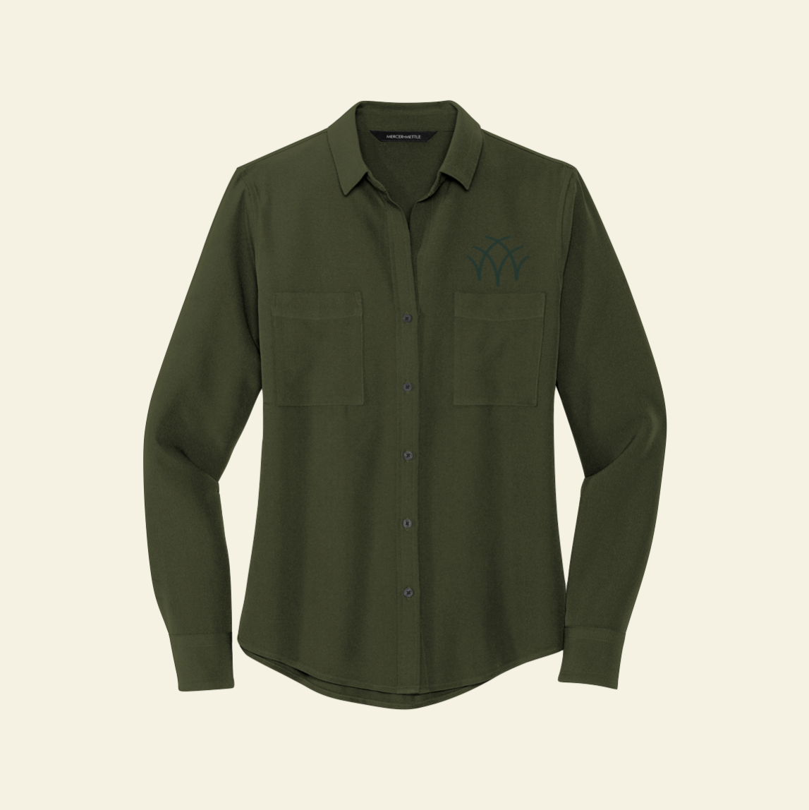 Aspen Group Mercer+Mettle® Women's Stretch Crepe Long Sleeve Camp Blouse