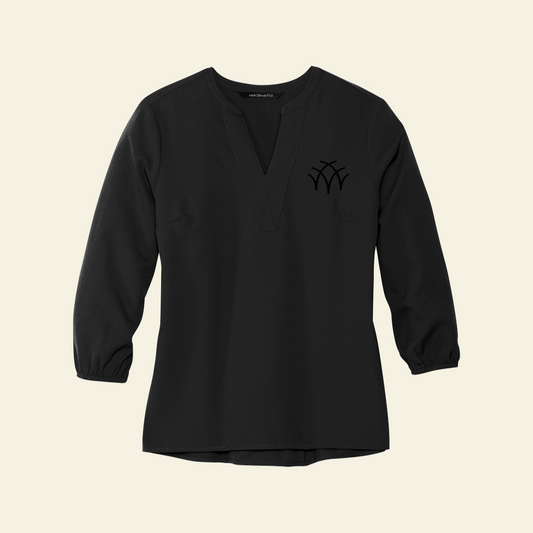 Aspen Group Mercer+Mettle® Women's Stretch Crepe 3/4-Sleeve Blouse