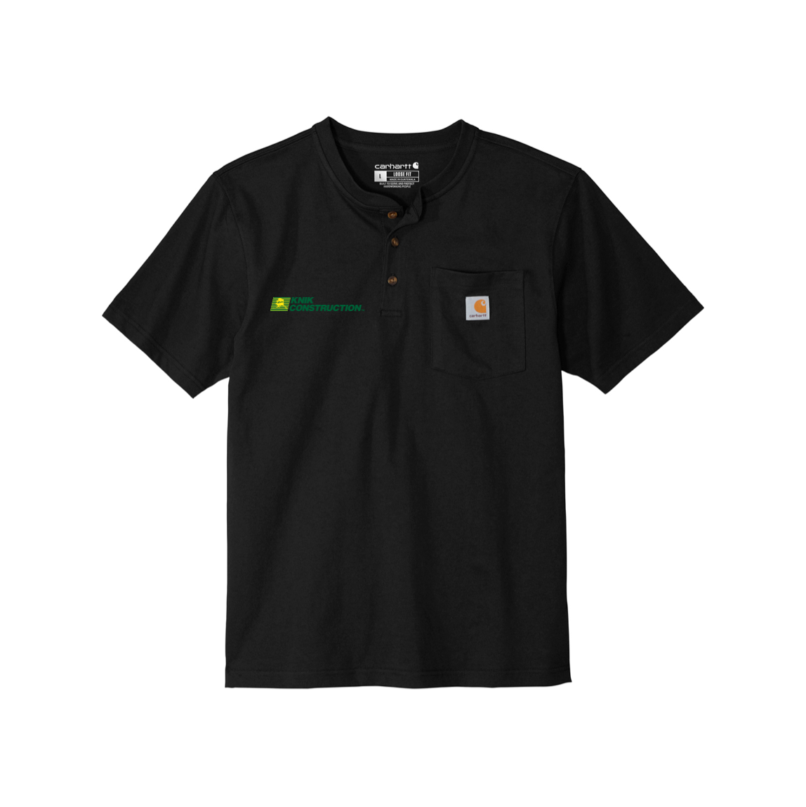 Knik Construction Carhartt® Short Sleeve Henley T-Shirt