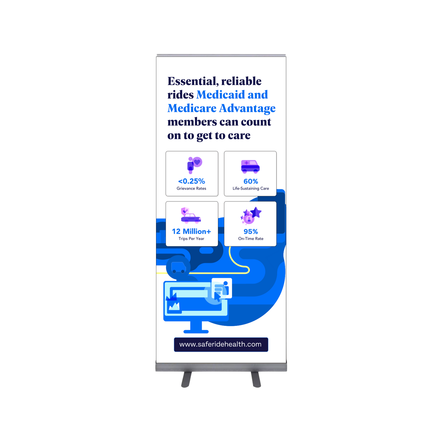 SafeRide Health Events Retractable Banner (Essential, Reliable Rides)