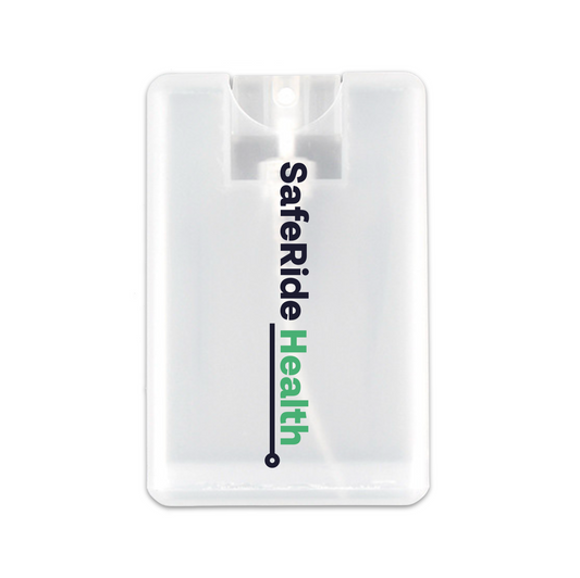 SafeRide Health Events Card Hand Sanitizer Spray Bottle