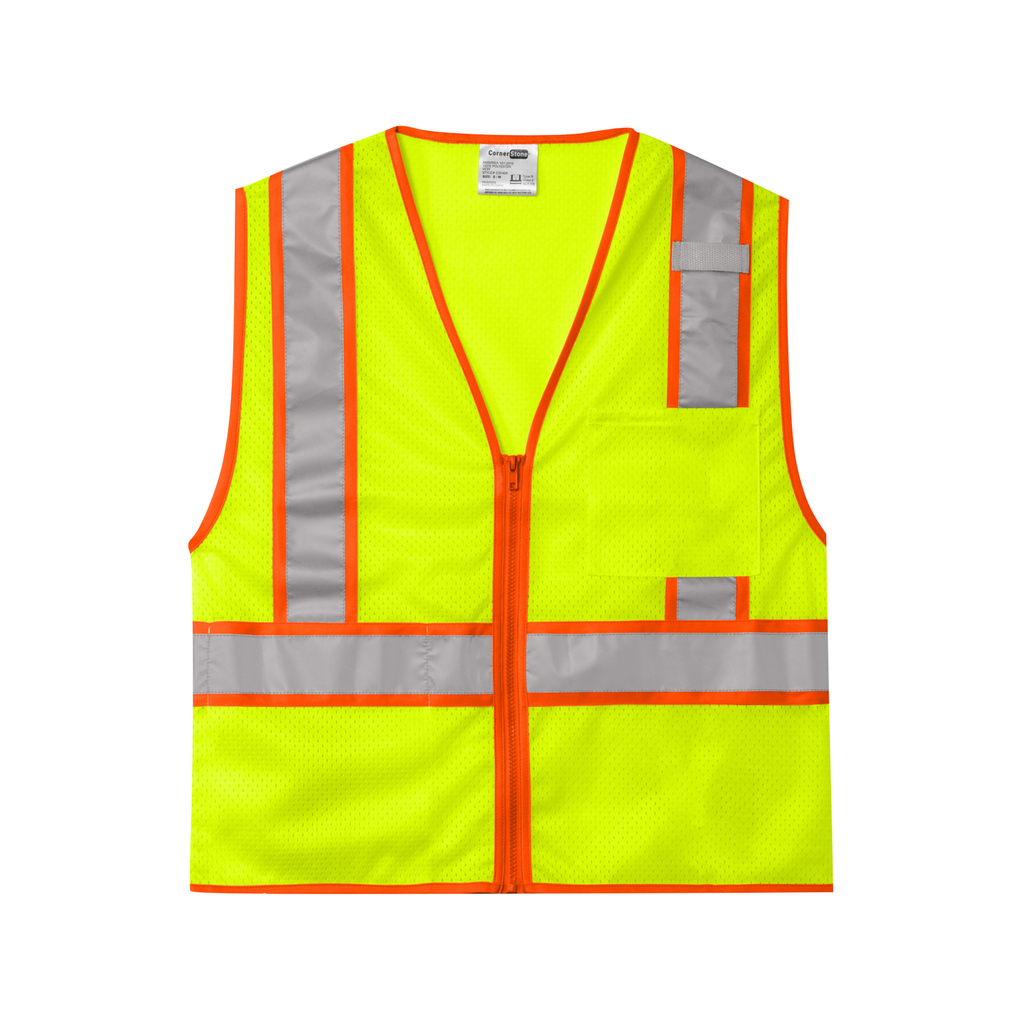 Chime CornerStone ANSI 107 Class 2 Mesh Zippered Two-Tone Vest