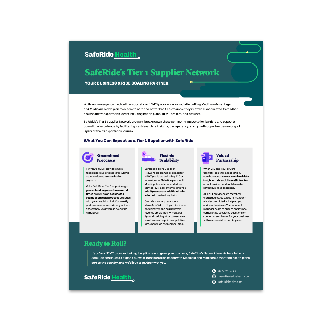 SafeRide Health Events Flyer (Tier 1 Supplier Network)