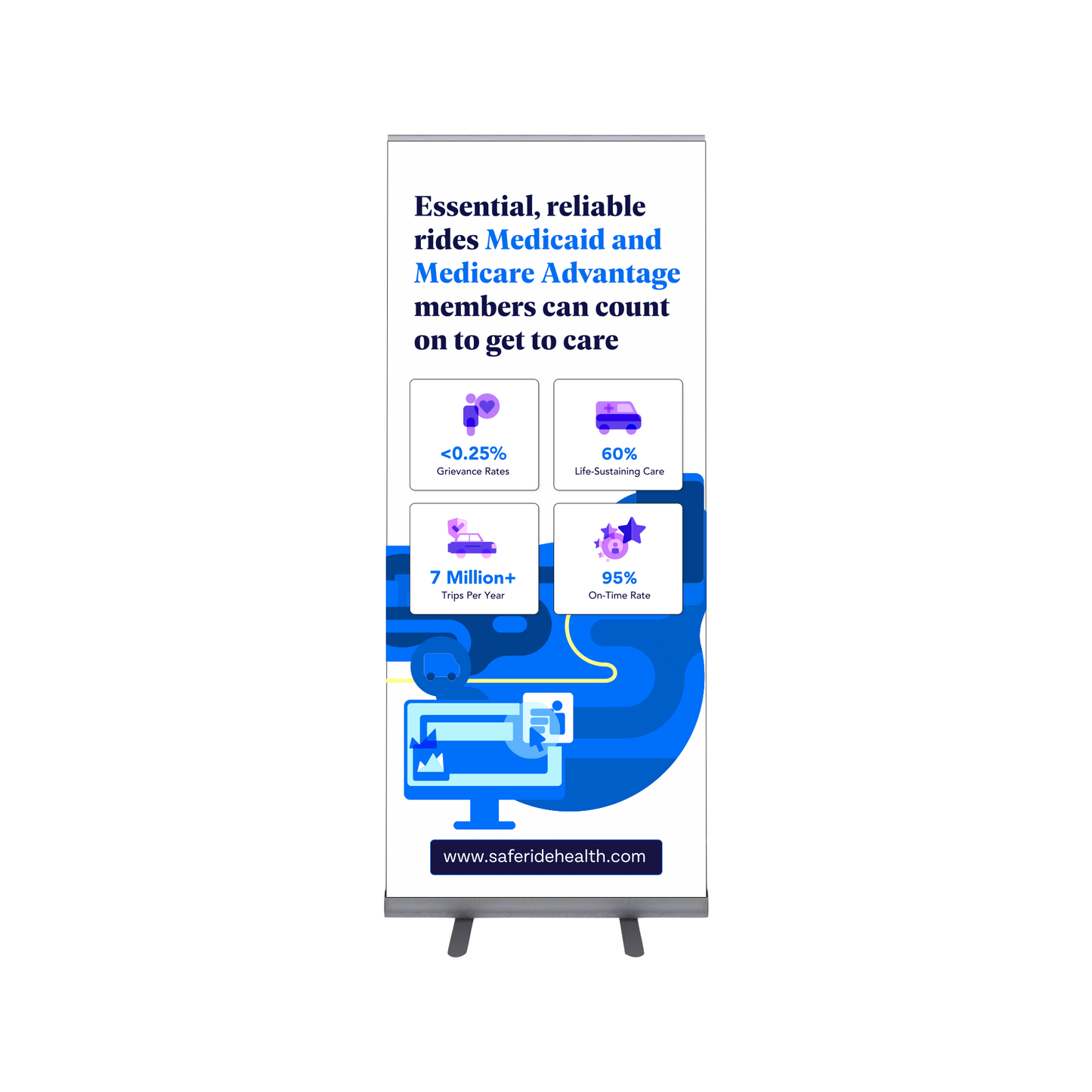 SafeRide Health Events Retractable Banner (Essential, Reliable Rides)