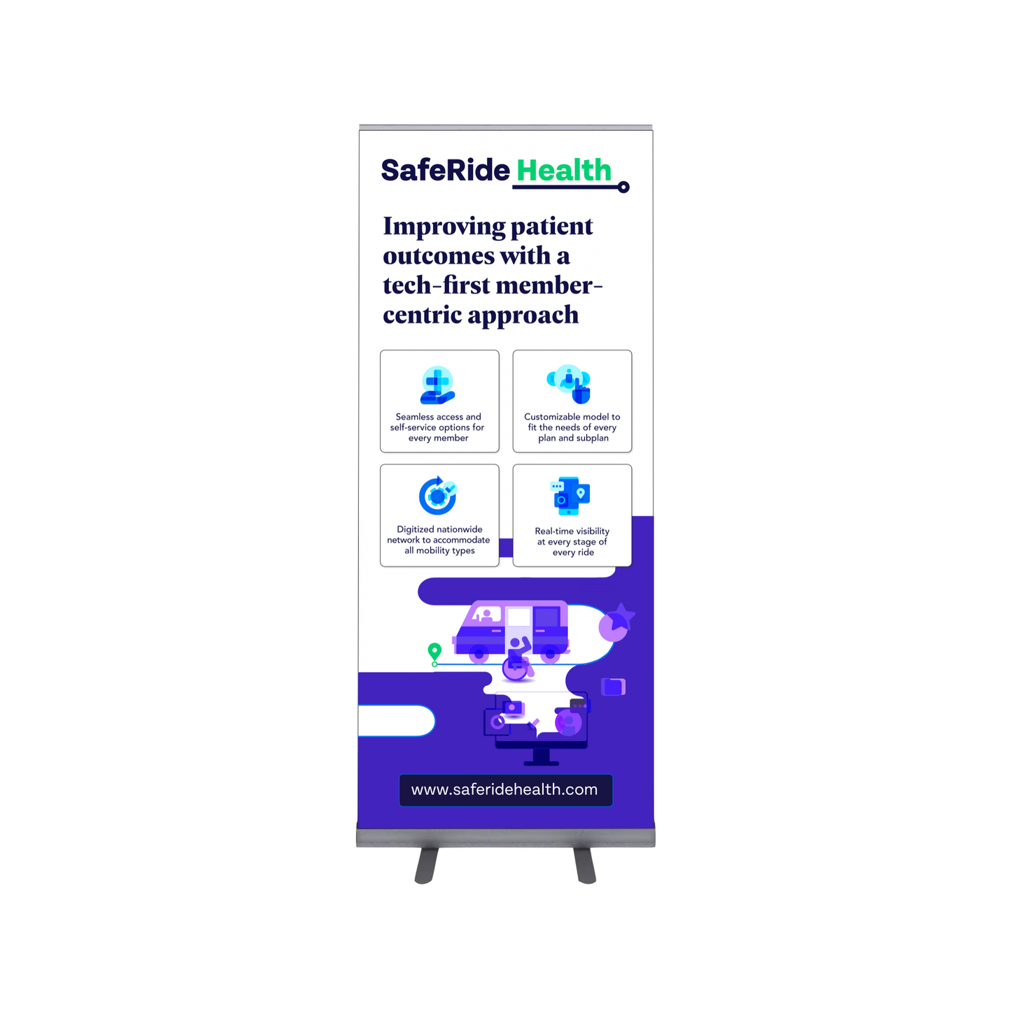 SafeRide Health Events Retractable Banner (Improving Patient Outcomes)