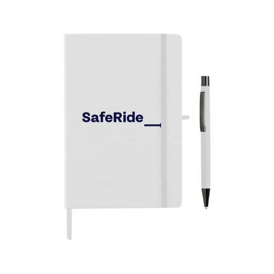 SafeRide Health Events Notebook (SafeRide Navy Logo)