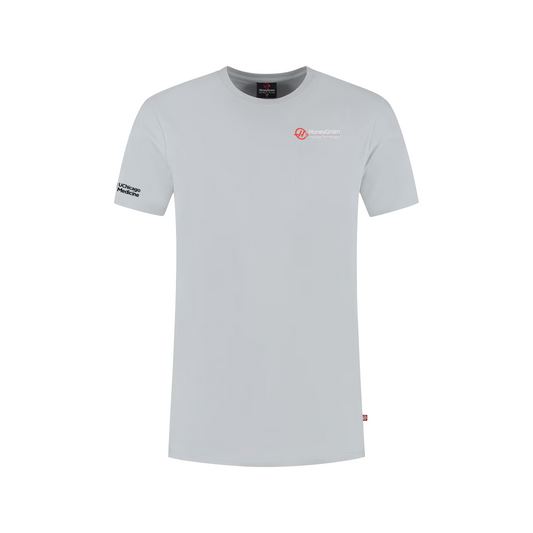 Knock Knock Men's Grey Haas F1 Team 2025 Fan Wear Roundel Strips T-Shirt