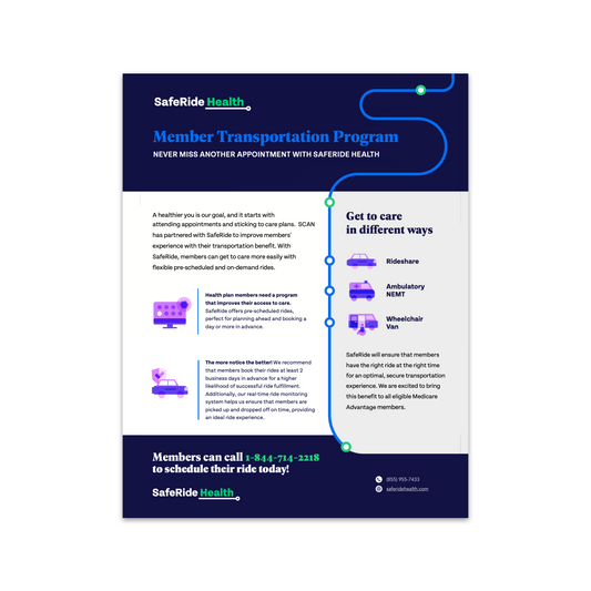 SafeRide Health Events Flyer (Member Transportation Program)