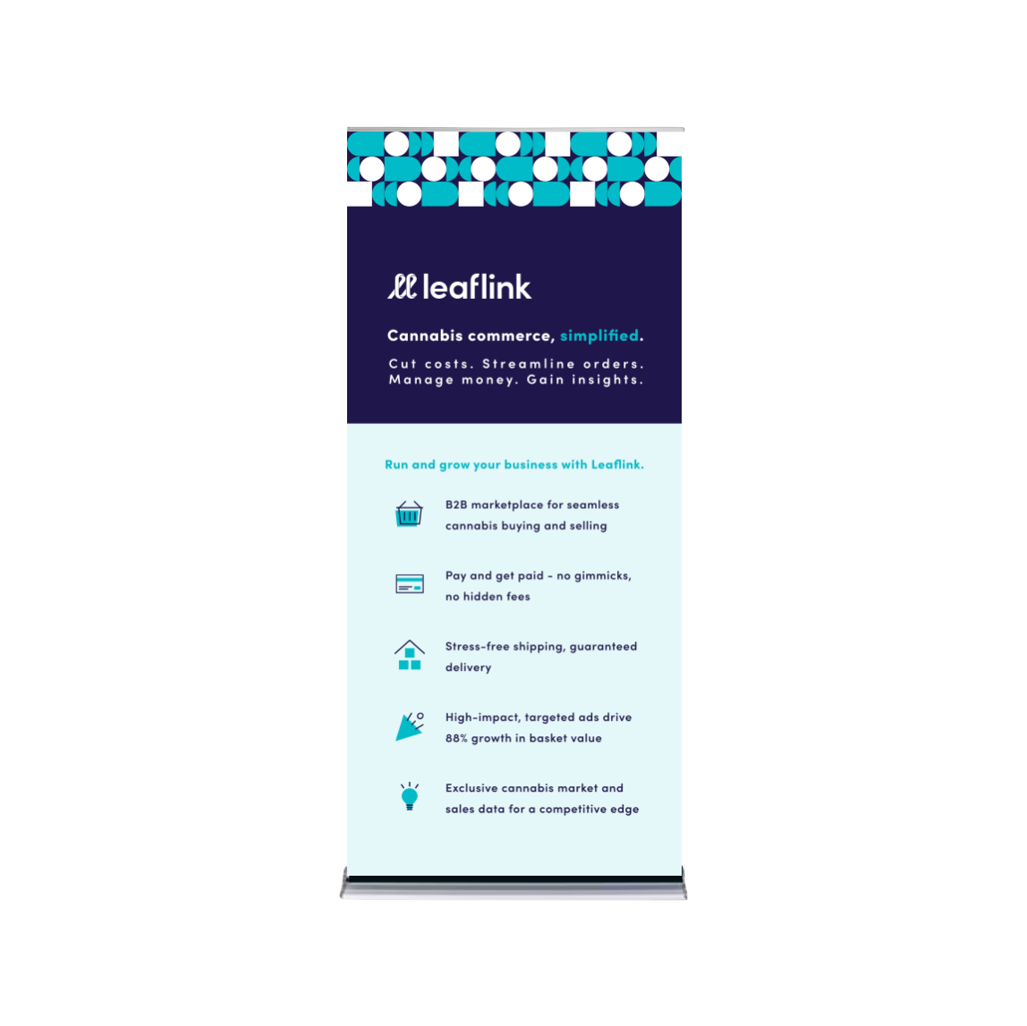 LeafLink Retractable Banner (Cannabis Commerce, Simplified.)